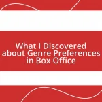 What I Discovered about Genre Preferences in Box Office